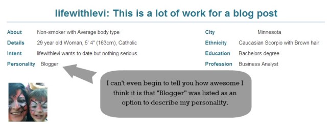 headline for a dating site profile